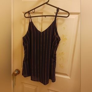 Blue yellow stripes top